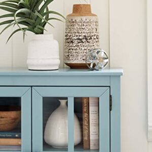 Signature Design by Ashley Nalinwood Modern Accent Cabinet with Lattice Doors, Teal Blue