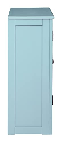 Signature Design by Ashley Nalinwood Modern Accent Cabinet with Lattice Doors, Teal Blue