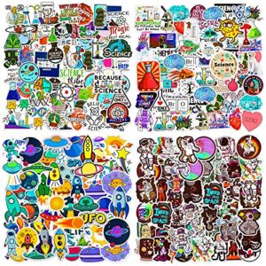 200 pieces student science laboratory stickers and astronaut space sticker set for laptop water bottle guitar skateboard, teens kids personalized decals (cute style)