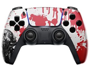 custom wireless controller compatible with ps5 exclusive unique design | personalize your gaming experience with unique design and exceptional performance| compatible with playstation 5 (zombie)