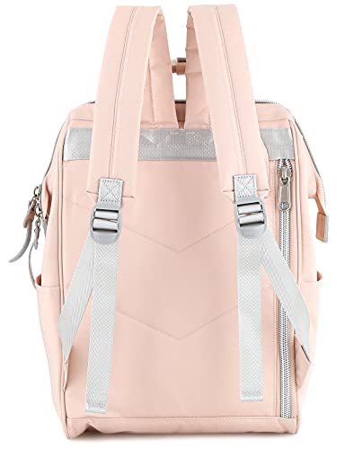 himawari Laptop Backpack for Women&Men Travel Backpack With USB Charging Port Large Business Bag Water Resistant College Bag Computer Bag Doctor Bag(1881-Pink, Regular)