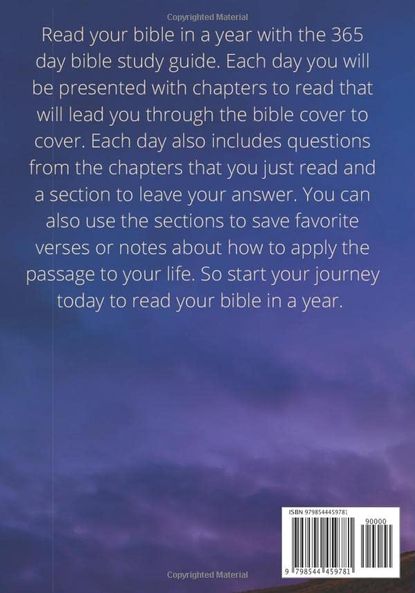 365 Day Bible Study Guide With Questions: Read Through The Bible In A Year