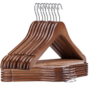 jdgou wooden hangers 20 pack clothes hangers wood hangers walnut smooth finish coat hanger for closet heavy duty hangers for clothes dress suit