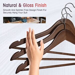 JDGOU Wooden Hangers 20 Pack Clothes Hangers Wood Hangers Walnut Smooth Finish Coat Hanger for Closet Heavy Duty Hangers for Clothes Dress Suit