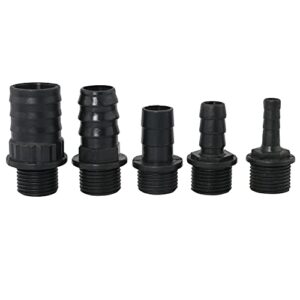 bairong nozzles kit for fountain pump, replacement adapters 5 sizes plastic nozzles for aquarium, fish tank, pond, hydroponics, statuary