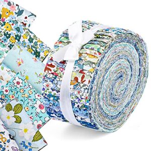 45 pcs fabric jelly rolls, jelly roll fabric strips for quilting, patchwork craft cotton quilting fabric, quilting fabric, plain weave cotton fabric（blue series)