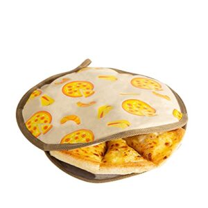 meilizurl tortilla warmer 12” insulated bag warm tortilla warmer pouch pizza pattern, tortilla warmer container for work outdoor travel picnic, tortilla holder, cloth pouch to keep food