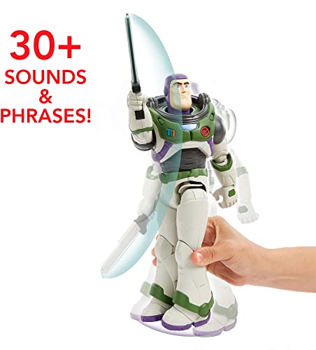 Mattel Lightyear Toys, Talking Buzz Lightyear 12 Inch Action Figure with Motion, Light and Sound, Laser Blade Action