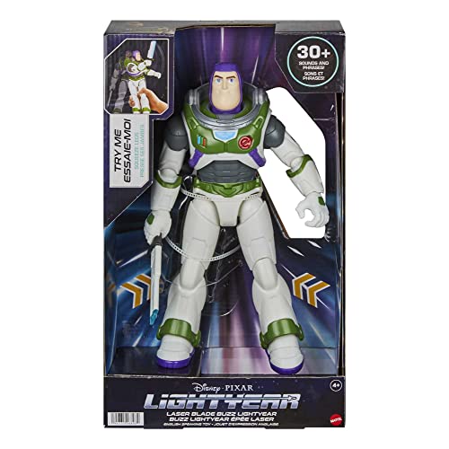 Mattel Lightyear Toys, Talking Buzz Lightyear 12 Inch Action Figure with Motion, Light and Sound, Laser Blade Action