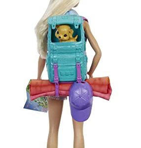 Barbie It Takes Two Doll & Accessories, Malibu Camping Playset with Doll, Pet Puppy & 10+ Accessories Including Sleeping Bag