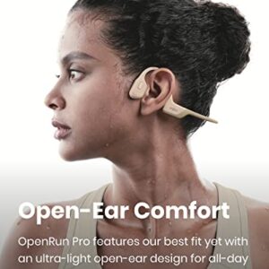 SHOKZ OpenRun Pro - Open-Ear Bluetooth Bone Conduction Sport Headphones - Sweat Resistant Wireless Earphones for Workouts and Running with Premium Deep Base - Built-in Mic, with Hair Band