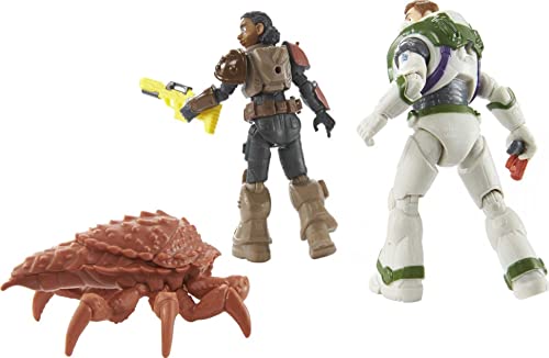 Mattel Lightyear Toys Toy Figures and Accessories, 5-in Scale Izzy & Buzz Figures, Oversized Bug & Blasters