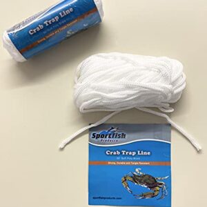 50ft Crab Trap Rope Line Braided Polypropylene Great for Crabbing |Multi-Purpose| Use for Flag Pole Rope Replacement, Marine Rope, Hiking, and Camping Rope -Strong Outdoor Rope