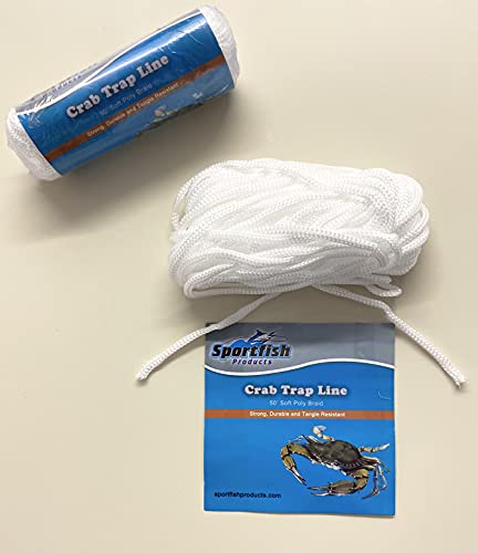 50ft Crab Trap Rope Line Braided Polypropylene Great for Crabbing |Multi-Purpose| Use for Flag Pole Rope Replacement, Marine Rope, Hiking, and Camping Rope -Strong Outdoor Rope