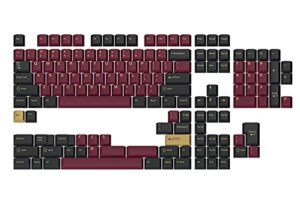 drop gmk redsuns red samurai custom mechanical keyboard keycap set - 153-keys, doubleshot, cherry profile, for 60%, 65%, tkl, full-size layouts, and more (red, base kit)