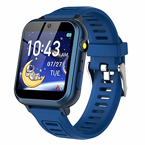 Smart Watch for Kids , Kids Game Smart Watch Boys with HD Touch Screen 24 Games Music Player Camera Alarm Clock Pedometer Torch Calculator 12/24 hr Kids Watches for Boys Gift for 3-12 Year Old