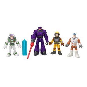 fisher-price disney and pixar lightyear toys, imaginext buzz lightyear mission multipack figure set for preschool pretend play ages 3-8 years