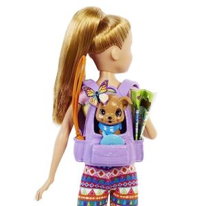 Barbie It Takes Two Stacie Doll & Accessories, Camping Playset with Doll, Pet Tent, Puppy, Sticker Sheet & Accessories