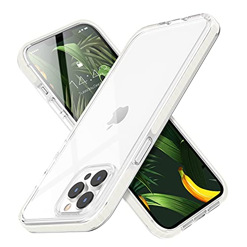 MATEPROX Compatible with iPhone 13 Pro Max Case Clear Thin Slim Crystal Transparent Cover Shockproof Bumper Case for iPhone 13 Pro Max 6.7" 2021(White)