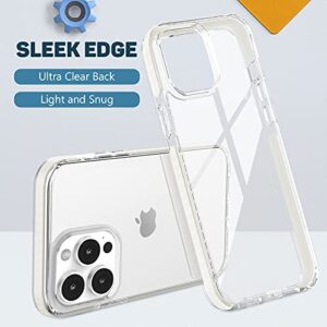 MATEPROX Compatible with iPhone 13 Pro Max Case Clear Thin Slim Crystal Transparent Cover Shockproof Bumper Case for iPhone 13 Pro Max 6.7" 2021(White)