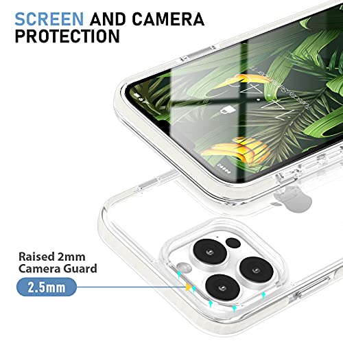 MATEPROX Compatible with iPhone 13 Pro Case Clear Thin Slim Crystal Transparent Cover Shockproof Bumper Case for iPhone 13 Pro 6.1" 2021(White)