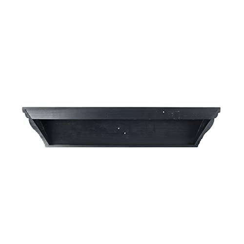 PRINZ Shelves 24" Black Wash Crown Molding Wood, Floating Wall Shelves for Bathroom, Bedroom, Wall Decor, 24" X 5" X 4"