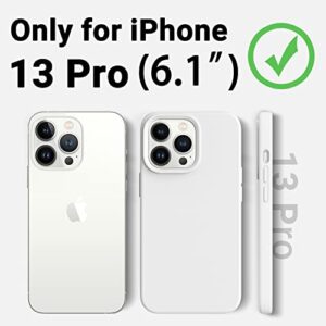 AOTESIER Shockproof Designed for iPhone 13 Pro Case, Liquid Silicone Phone Case with [Soft Anti-Scratch Microfiber Lining] Drop Protection 6.1 inch Slim Thin Cover（White）