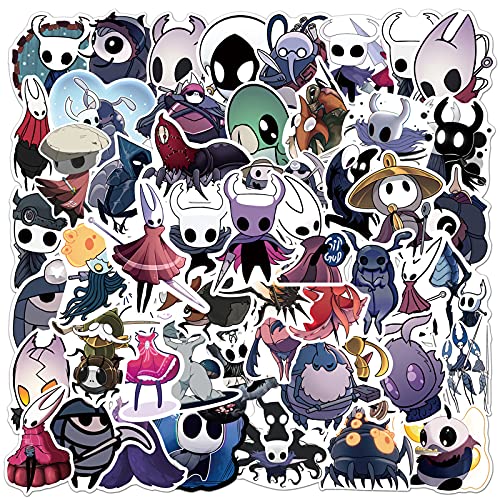 Hollow Knight Game Stickers| 50 Pcs | Larger Vinyl Waterproof Stickers for Laptop,Bumper,Water Bottles,Computer,Phone,Hard hat,Car Stickers and Decals, Game Stickers for Kid Teen Adult (HK)