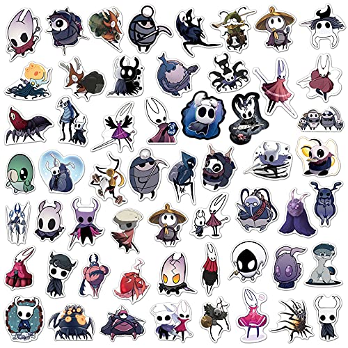 Hollow Knight Game Stickers| 50 Pcs | Larger Vinyl Waterproof Stickers for Laptop,Bumper,Water Bottles,Computer,Phone,Hard hat,Car Stickers and Decals, Game Stickers for Kid Teen Adult (HK)