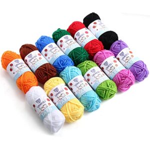 lemeso 12 skeins mini yarn, 12 colors 100% acrylic mini knitting yarn, great for knitting crochet crafts