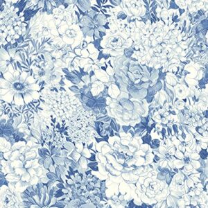 NuWallpaper NUS3833 Indigo Empress Garden Peel & Stick Wallpaper, Blue