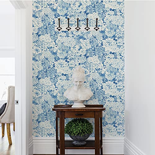 NuWallpaper NUS3833 Indigo Empress Garden Peel & Stick Wallpaper, Blue