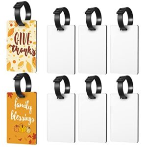 sublimation blank luggage tags with straps, heat transfer double sided blank mdf travel bag baggage tags, heat press suitcase labels, diy travel id tags for traveling bag luggage suitcase (8)