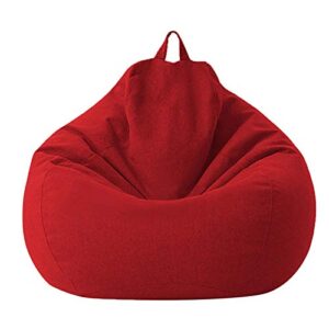 iayokocc bean bag chairs cover, lazy lounger bean bag storage chair cover, stuffable zipper beanbag covers for for kids and adults, 100x120cm(red)