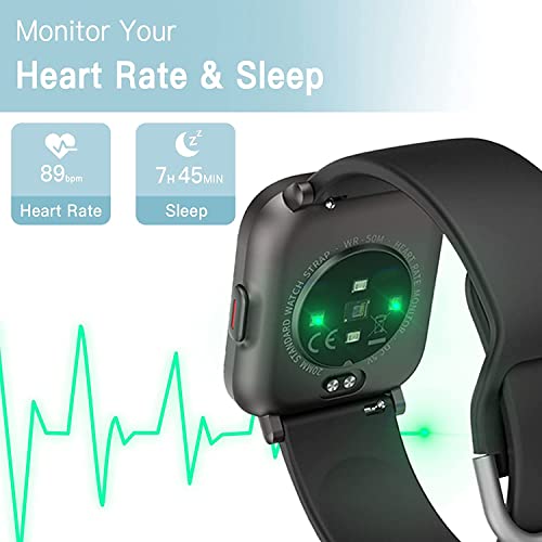 ZOSKVEE Smart Watch for Android iOS Phones, Smartwatch with Heart Rate Sleep Monitor, Pedometer Fitness Watch, Fitness Tracker with 5ATM Waterproof for Men, Women