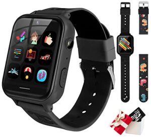 ele eleoption kids smart watch with hd touch screen camera video recorder games sos music (build-in 1gb sd card) for boys girls 3-14 years,cell phone watch without gps