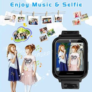 ele ELEOPTION Kids Smart Watch with HD Touch Screen Camera Video Recorder Games SOS Music (Build-in 1GB SD Card) for Boys Girls 3-14 Years,Cell Phone Watch Without GPS