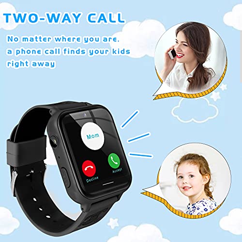 ele ELEOPTION Kids Smart Watch with HD Touch Screen Camera Video Recorder Games SOS Music (Build-in 1GB SD Card) for Boys Girls 3-14 Years,Cell Phone Watch Without GPS