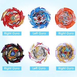 Ruolan Battling Top Metal Fusion Evolution Master Burst Gyro Toys Spinning Tops Set, Combat High Performance Game with 2 Launchers Gift for Children Boys Kids (6PCS)