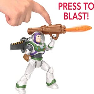 Mattel Lightyear Toys Action Figure & Accessories, Mission Equipped Buzz Lightyear Figure & Projectiles, Blasting Action