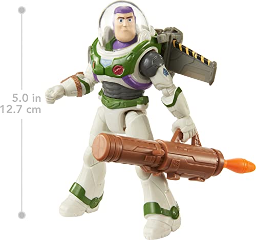 Mattel Lightyear Toys Action Figure & Accessories, Mission Equipped Buzz Lightyear Figure & Projectiles, Blasting Action