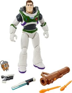 mattel lightyear toys 12-in action figure with accessories, buzz lightyear with 4 gear up accessories