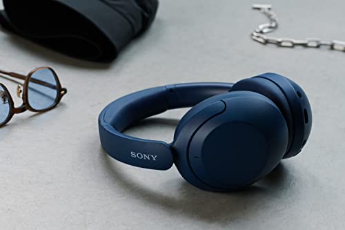 Sony WH-XB910N Extra BASS Noise Cancelling Headphones, Wireless Bluetooth Over The Ear Headset with Microphone and Alexa Voice Control, Blue (Amazon Exclusive)