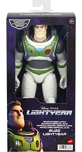 Mattel Lightyear Toys Buzz Large-Scale Action Figure, Space Ranger Alpha with Accessories, 12 Moving Joints, 12 Inch