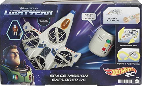 Mattel Lightyear Toys RC Disney and Pixar Lightyear Spaceship with Buzz Lightyear Action Figure, Remote Control Drone