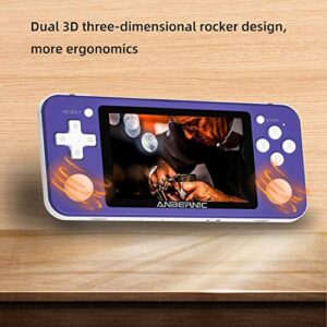 Voacle RG351P Handheld Game Console, Retro Game Console Open Linux Tony System RK3326 Chip 64G TF Card 2500 Classic Games 3.5 Inch IPS Screen (Purple)