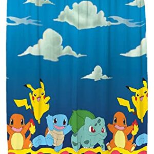 Franco Kids Room Window Curtain Panels Drapes Set, 82 in x 63 in, Pokemon, Multicolour