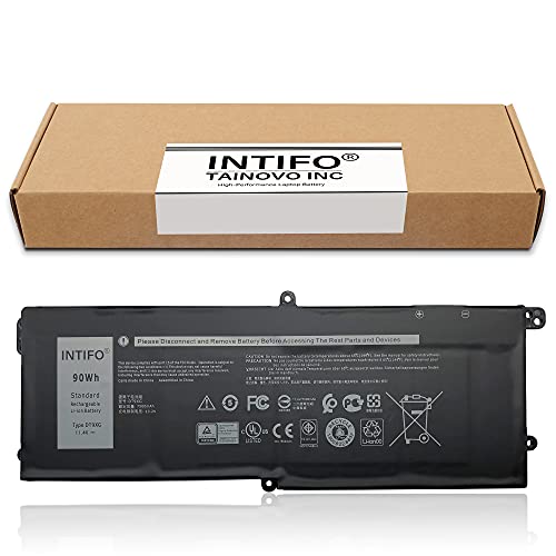 INTIFO 90Wh DT9XG Laptop Battery Compatible with Dell Alienware Area-51m R1 R2 ALWA51M-D1968W D1969PW D1733B D1746W D1735DB D1733PB D1766W D1748DW Series 07PWKV 0KJYFY [11.4V 90Wh 6-Cell]