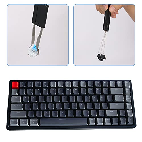 SAVITA 2 Pcs Keycap Puller Mechanical Switch Puller Stainless Steel Keyboard Remover with 2 Pcs Keyboard Brush Must-Have Tool for Mechanical Keyboard Clean, Fixing