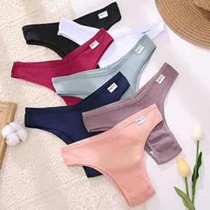 FINETOO 10 Pack Womens Cotton Underwear Sexy Stretch Bikini Panties Low Rise Hipster Ladies Soft V-Waist Cheeky S-XL